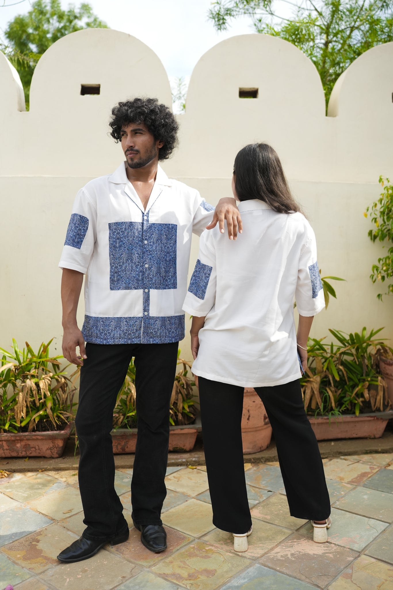 BLUE SILENCE OVERSIZED SHIRT