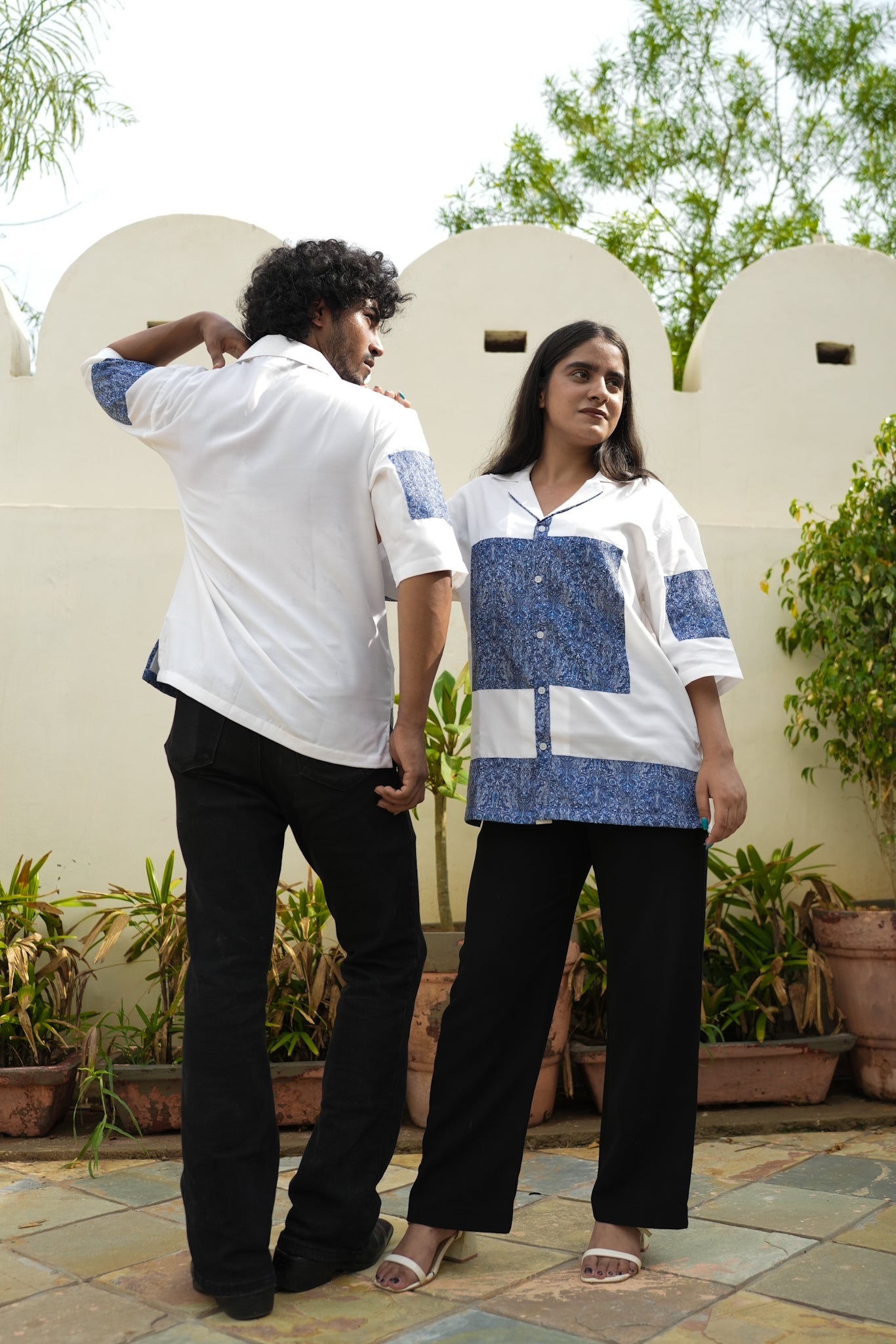 BLUE SILENCE OVERSIZED SHIRT