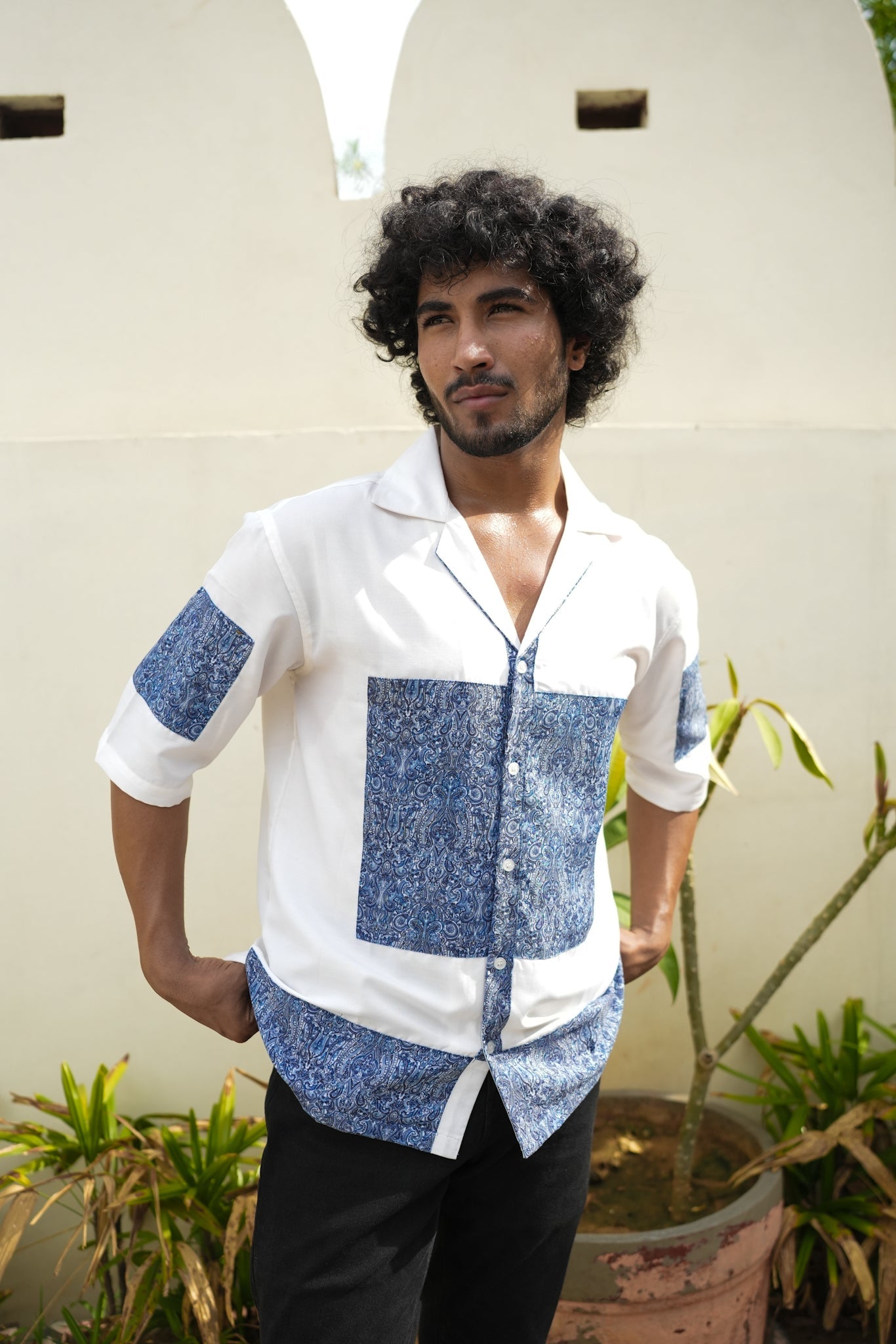 BLUE SILENCE OVERSIZED SHIRT