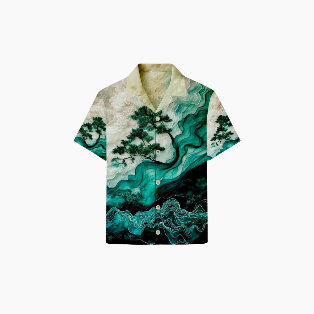 FOREST IN MOTION SATIN OVERSIZED SHIRT