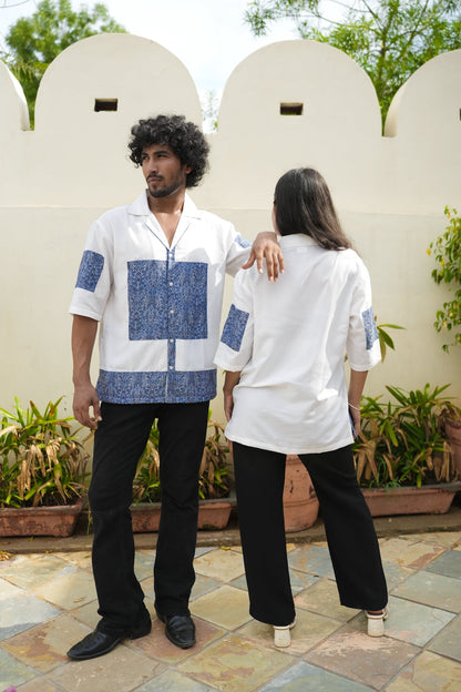 BLUE SILENCE OVERSIZED SHIRT