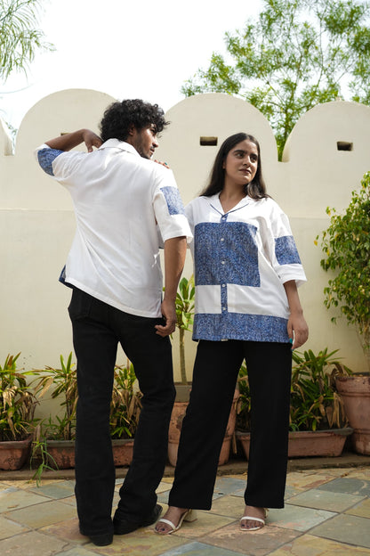 BLUE SILENCE OVERSIZED SHIRT
