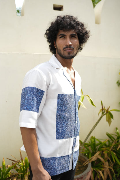 BLUE SILENCE OVERSIZED SHIRT