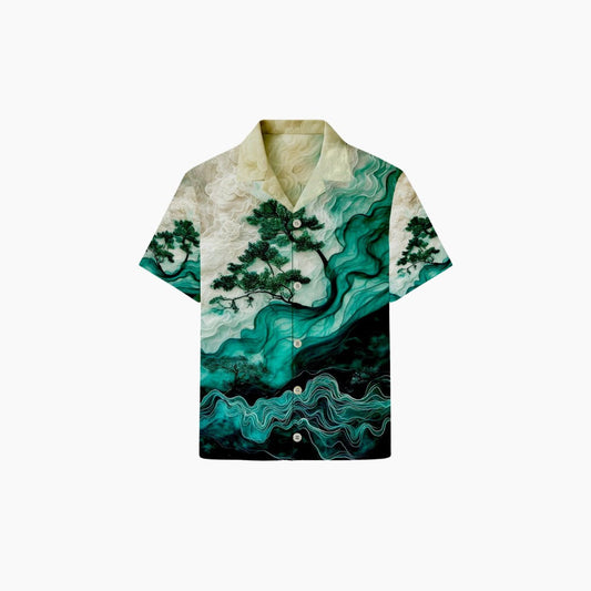 FOREST IN MOTION SATIN OVERSIZED SHIRT