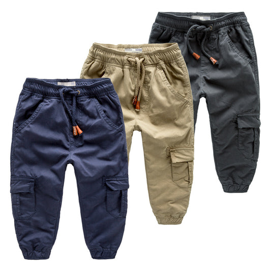 Boys Wear Fashion Children Clothes Cotton 6 Pockets Lace Trousers Pants ( Pack of 3 )