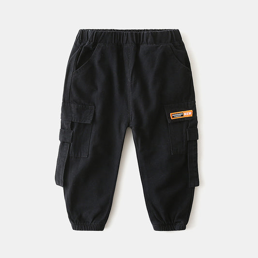 Children's Casual Pants Label Pocket Trousers Pants ( Pack of 3 )