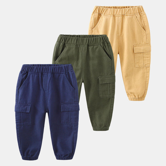 Spring Children's Overalls Baby Clothes Boy's Slacks ( Pack of 3 )